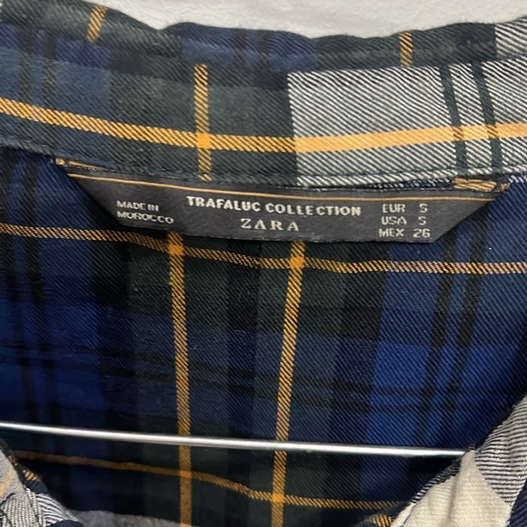 Zara Trafakuc Collection Plaid Dress shirt size Small - Picture 4 of 7